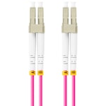 Cablu retea fibra optica cu lungime 2 m si conectori LC/UPC-LC/UPC, Lanberg Z32332, MM, DUPLEX 3.0MM OM4 50/125 LSZH, violet Violet 2 m