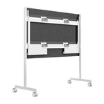Carucior pentru tabla interactiva Steelcase Roam Collection, dimensiune ecran: 85″, pentru Microsoft Surface Hub 2S 85″, Alb arctic-Gri Microsoft
