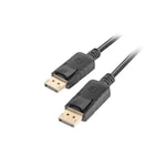 Cablu audio-video, Lanberg 41337, conectori DisplayPort (DP) tata la DisplayPort (DP) tata, lungime 1.8m, rezolutie 4K, negru