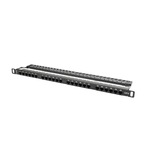 Panou de conexiuni, Lanberg patch panel 24 porturi 0.5U CAT.6, negru