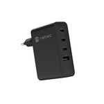 Incarcator telefon Natec Ribera GAN 3x USB-C + 1x USB-A 100W, negru