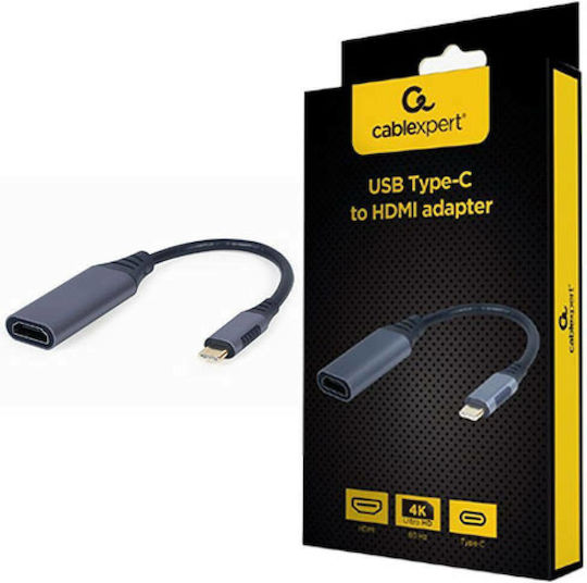 Adaptor USB-C la HDMI Gembird 4K Ultra HD Gri - imagine 2