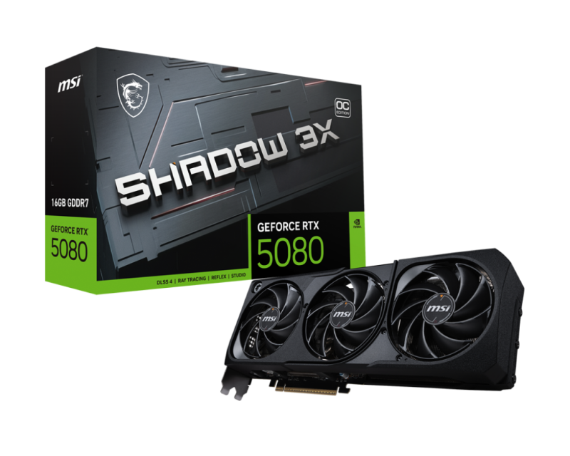 Placa video MSI GeForce RTX 5080 16G SHADOW 3X OC, 256 bit, GDDR7