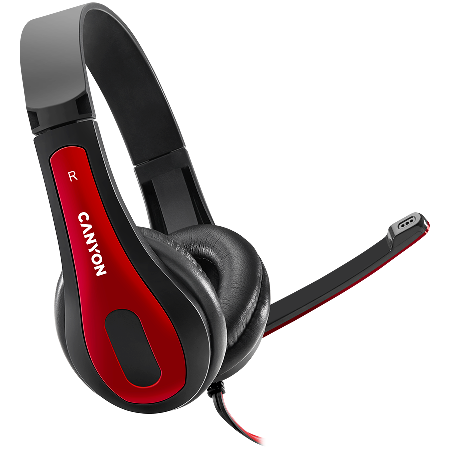 Casti PC Canyon HSC-1 PC Mic Flat 2m Black Red