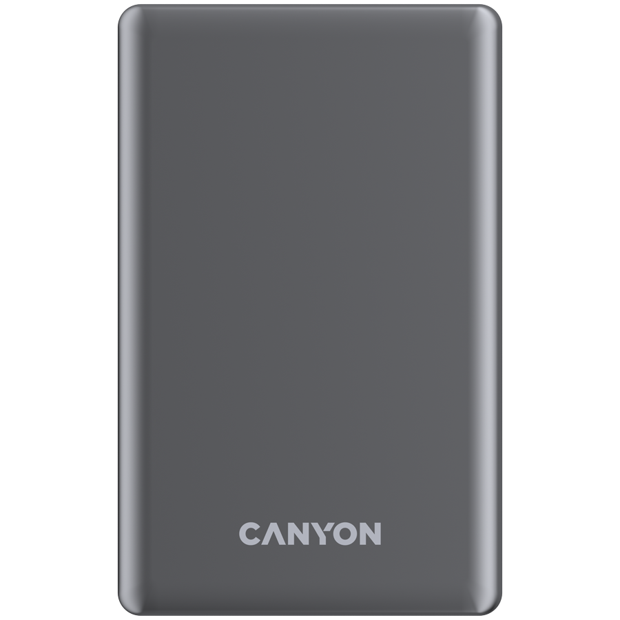 Baterie externa, CANYON, OnPower 505, Slim, 5000 mAh, gri inchis