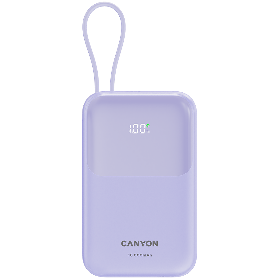 Baterie externa CANYON, OnPower 101, 10000 mAh, PD22., 5 W, violet