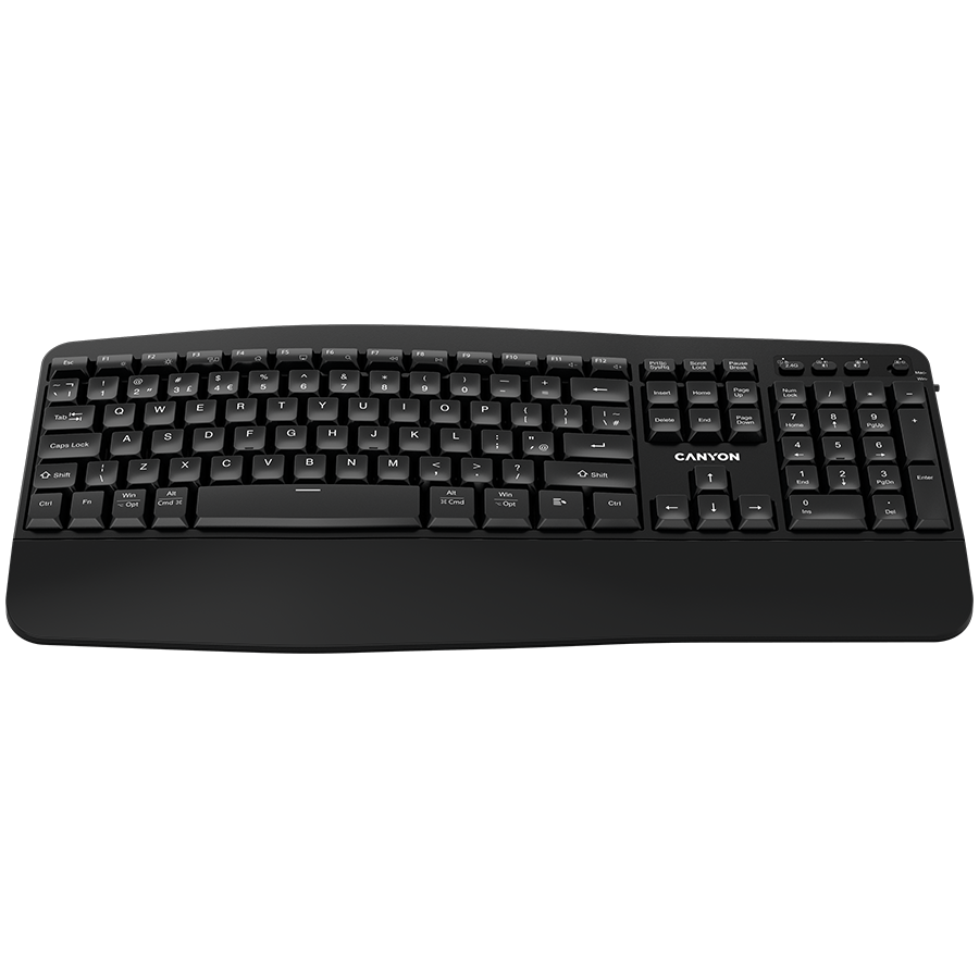 Tastatura Canyon HKB-W6, Wireless 2.4 Ghz, Bluetooth Negru