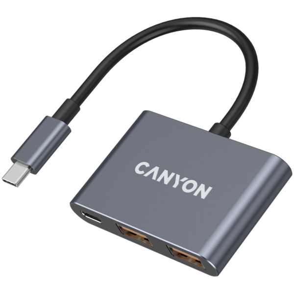 Hub USB-C Canyon CNS-TDS3, 3 porturi, 3.2, gri inchis