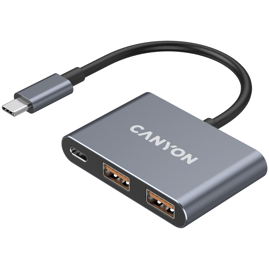 Hub USB-C Canyon CNS-TDS3, 3 porturi, 3.2, gri inchis 2 Hub USB-C Canyon CNS-TDS3, 3 porturi, 3.2, gri inchis - imagine 2