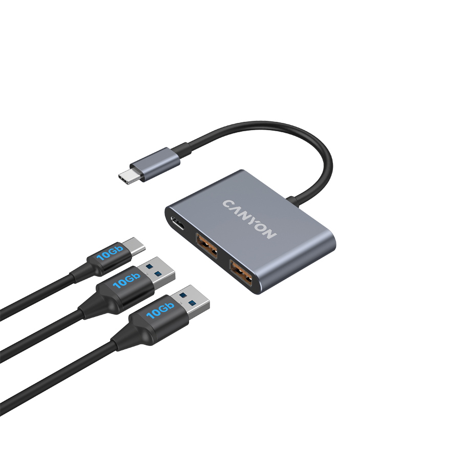 Hub USB-C Canyon CNS-TDS3, 3 porturi, 3.2, gri inchis 5 Hub USB-C Canyon CNS-TDS3, 3 porturi, 3.2, gri inchis - imagine 5