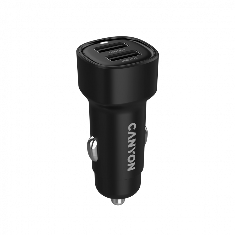 CANYON car charger OnDrive 24 24W 2xUSB-A Black 3 CANYON car charger OnDrive 24 24W 2xUSB-A Black - imagine 3
