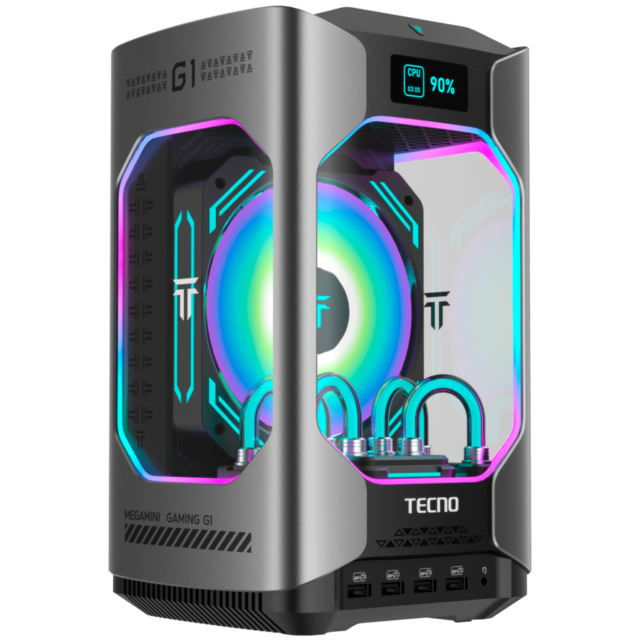 TECNO PC MEGAMINI GAMING G1 Intel i9-13900H DDR5 32Gb SSD 1Tb RTX4060 8Gb Water Cooling WiFi 6 BT 5.2 RJ45 2.5G 2xUSB 3.2 2xUSB 3.1 2xUSB2.0 1xThunderbolt 1xTypeC Full 2xHDMI 1xSD3.0 1xOculink 63Gb/s 1×3.5 Windows11