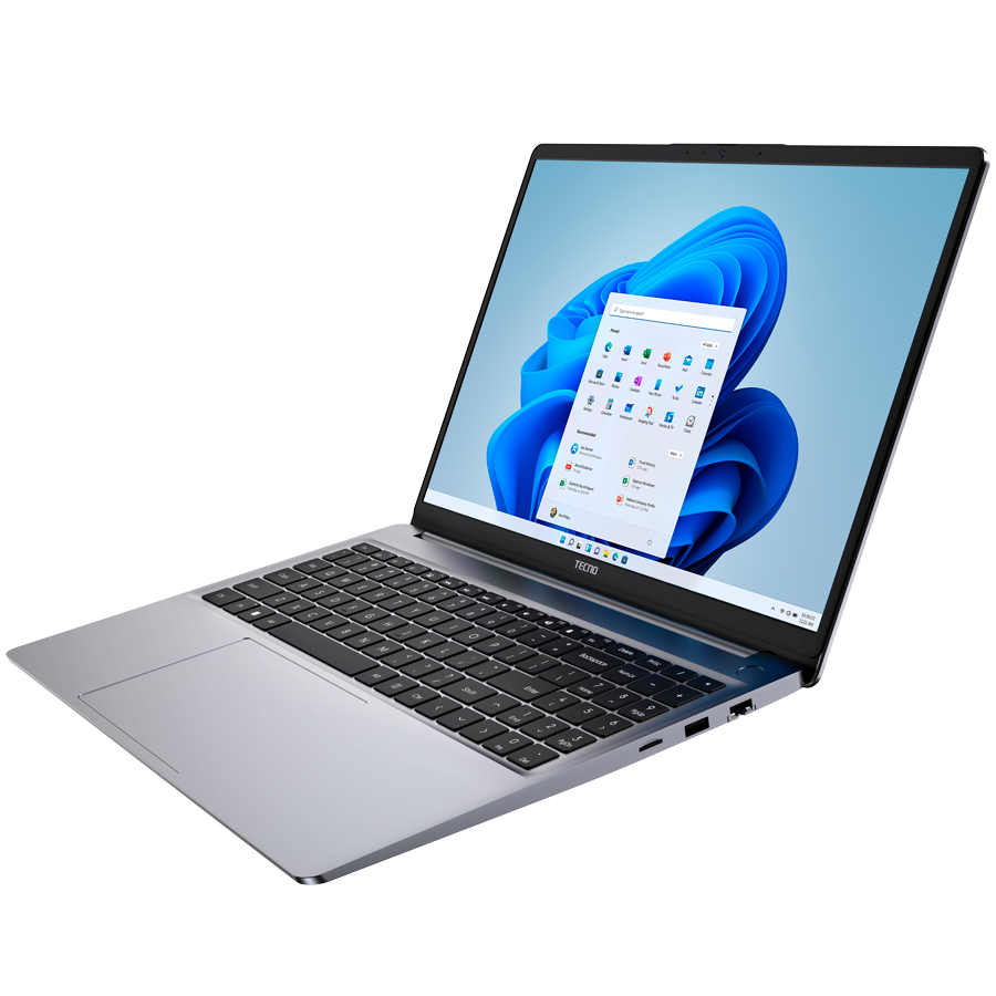 TECNO Megabook K16SAA Intel Core i5-13420H 4.6GHz 16-inch FHD IPS 16:10 1920x1200 300nits 60Hz RAM 16Gb SSD 1Tb 70Wh 17.5 hours Cam 1Mp 720p AI WiFi5 BT 5.0 RJ45 2xTypeC Full 2xUSB3.1 HDMI Finger print QWERTY EN Backlight All metal Winows 11H Gray - imagine 2