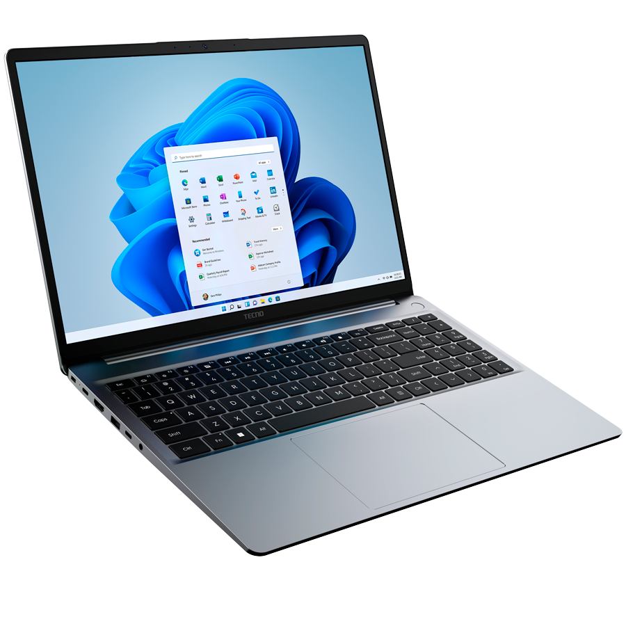 TECNO Megabook K16SAA Intel Core i5-13420H 4.6GHz 16-inch FHD IPS 16:10 1920x1200 300nits 60Hz RAM 16Gb SSD 1Tb 70Wh 17.5 hours Cam 1Mp 720p AI WiFi5 BT 5.0 RJ45 2xTypeC Full 2xUSB3.1 HDMI Finger print QWERTY EN Backlight All metal Winows 11H Gray - imagine 3