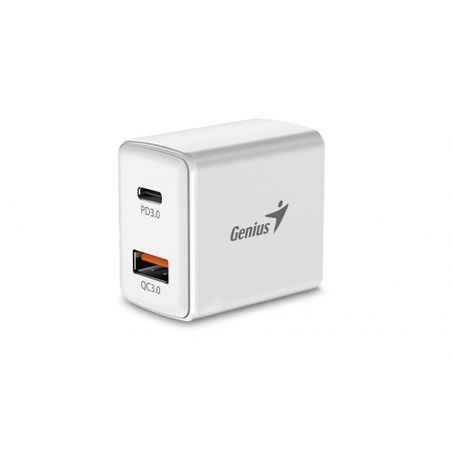 Incarcator de retea, Genius, USB-A-USB-C, 20 W, Alb 1 Incarcator de retea, Genius, USB-A-USB-C, 20 W, Alb