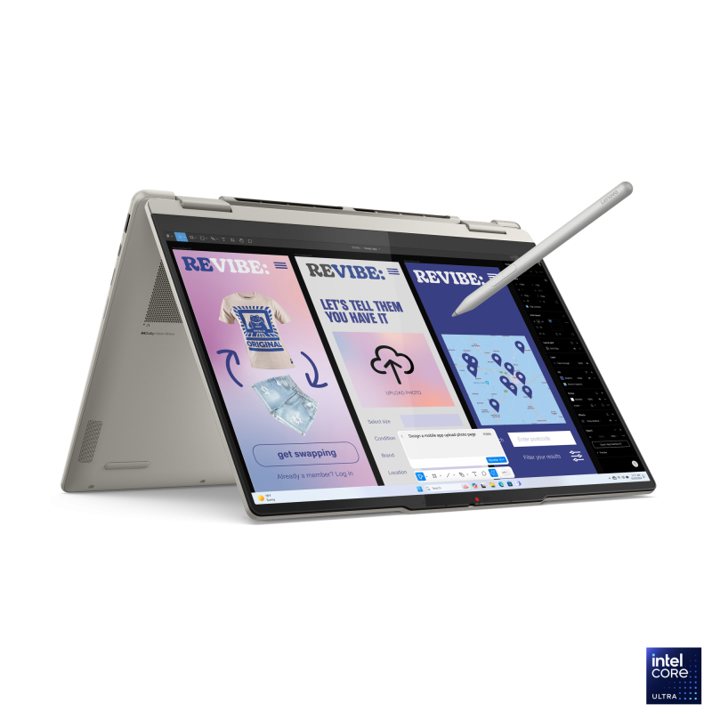 Laptop Lenovo Yoga 7 2-in-1 14ILL10 cu procesor Intel® Core™ Ultra 7 258V pana la 4.8GHz, 14″ 2.8K WQXGA+, OLED, 120Hz, Touch, 32GB LPDDR5X RAM, 1TB SSD, Intel® Arc™ Graphics, Windows® 11 Home, Seashell, 3y on-site Premium Care