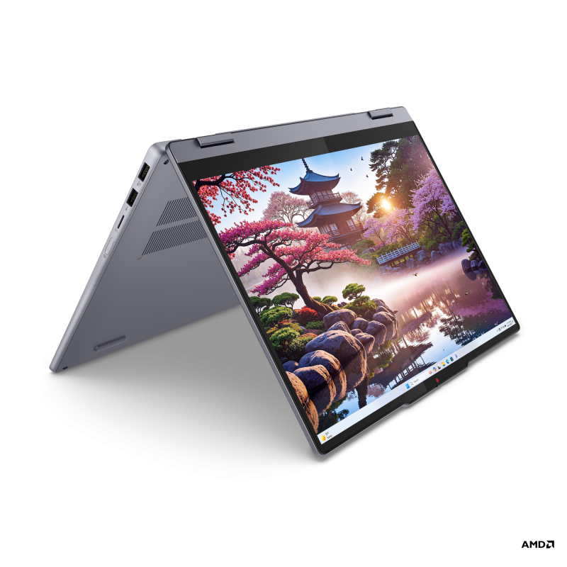 Laptop Lenovo IdeaPad 5 2-in-1 14AKP10 cu procesor AMD Ryzen™ AI 7 350 pana la 5.0GHz, 14”, WUXGA, OLED, Touch, 24GB LPDDR5x RAM, 1TB SSD, AMD Radeon™ 860M Graphics, No OS, Luna Grey