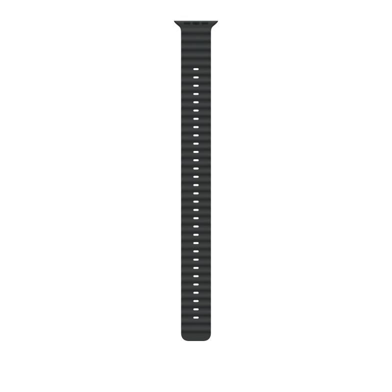Curea pentru Apple Watch 49mm, Black Ocean Band Extension – Natural Titanium Finish