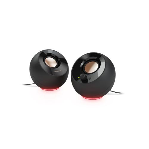 Boxe 2.0 CREATIVE PEBBLE SE, RGB Lighting, Aux, negru