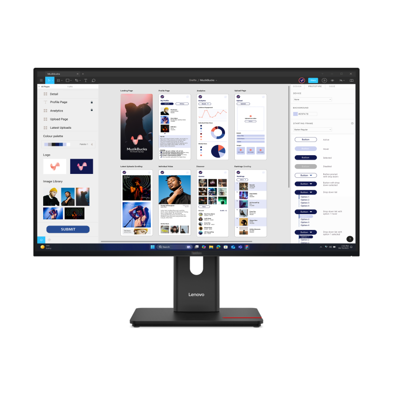 Monitor IPS LED Lenovo ThinkVision 31.5″ T32UD-40, UHD 3840×2160, HDMI, DisplayPort, Pivot, 4 ms Negru