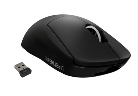 Mouse gaming wireless Logitech Pro X Superlight, ultrausor 63g, senzor LightSpeed Hero 25K DPI, Negru
