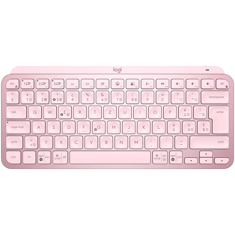 Tastatura iluminata Logitech MX Keys Mini, Wireless, layout US INTL, Rose