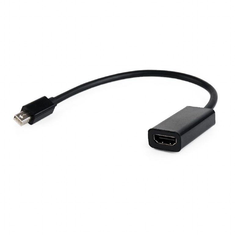 Cablu video Gembird Mini-DisplayPort (T) la HDMI (M), 10cm, rezolutie maxima Full HD la 60Hz, Negru, A-mDPM-HDMIF-02