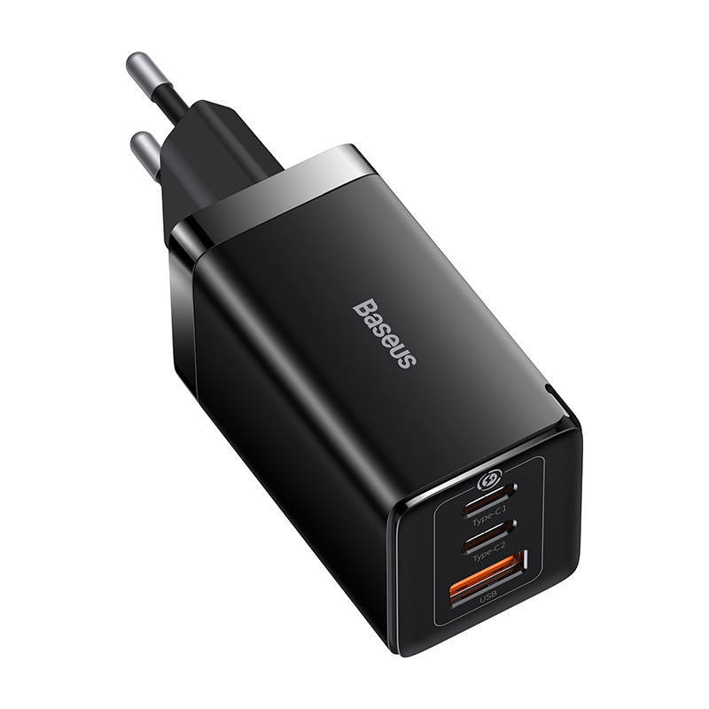 Incarcator retea Baseus GaN5 Pro, 65W, 2x USB-C, 1x USB (cablu USB-C la USB-C inclus), Negru 2 Incarcator retea Baseus GaN5 Pro, 65W, 2x USB-C, 1x USB (cablu USB-C la USB-C inclus), Negru - imagine 2