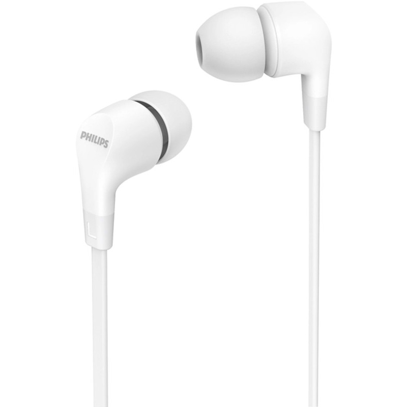 Casti Audio In-Ear Philips, TAE1105WT/00, cu fir, Microfon, Alb