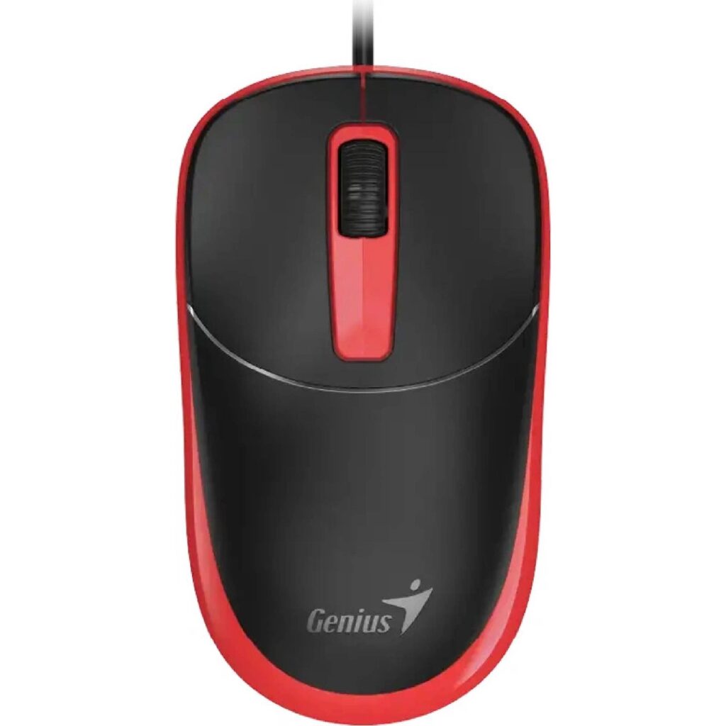 Mouse Wired Genius DX-123, 1200DPI, USB, Negru/Rosu