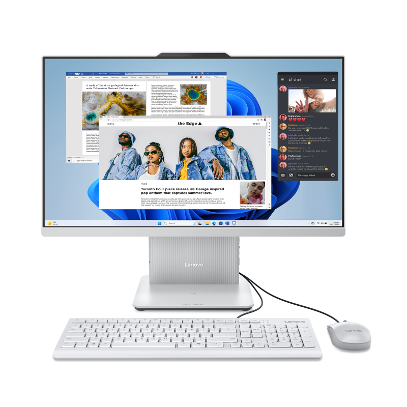 Sistem All-in-One Lenovo IdeaCentre AIO 24ARR9 cu procesor AMD Ryzen™ 5 7535HS pana la 4.55GHz, 23.8″ Full HD, IPS, 16GB DDR5, 512GB SSD, AMD Radeon™ 660M Graphics, No OS, Cloud Grey