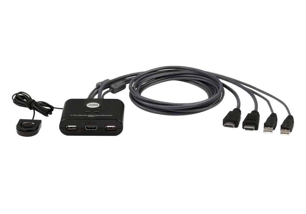 Switch KVM ATEN CS22HF, 2 porturi, USB, HDMI
