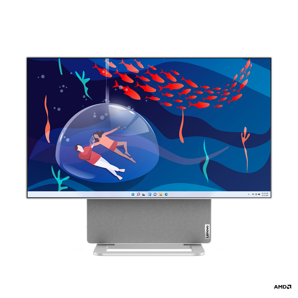Sistem All-in-One Lenovo Yoga AIO 7 27APH8 cu procesor AMD Ryzen™ 7 8845HS pana la 5.1 GHz, 27″, QHD, IPS, 16GB LPDDR5x, 1TB SSD M.2 2280 PCIe 4.0×4 NVMe, AMD Radeon™ 780M Graphics, Windows 11 Home, Cloud Grey, 3Y Premium Care