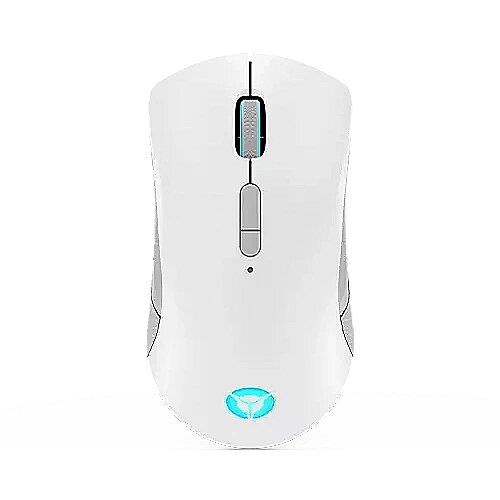 Mouse gaming wireless Lenovo Legion M600, iluminare RGB, 16k DPI, conectare Bluetooth, 2.4GHz sau wired, ambidextru, USB-C, Alb