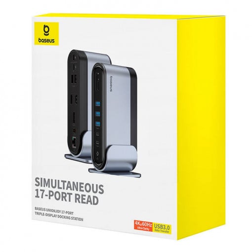 Hub USB Baseus Docking Station Spacemate Series 11-in-1, USB-C la 2x HDMI 4K@60Hz, 2x DP 4K@60Hz, 2x USB-A, 1x USB-C, 1x RJ45, 1x USB-A (480Mbps), 1xUSB-C (PD), 1x 3.5mm Audio 4 Hub USB Baseus Docking Station Spacemate Series 11-in-1, USB-C la 2x HDMI 4K@60Hz, 2x DP 4K@60Hz, 2x USB-A, 1x USB-C, 1x RJ45, 1x USB-A (480Mbps), 1xUSB-C (PD), 1x 3.5mm Audio - imagine 4