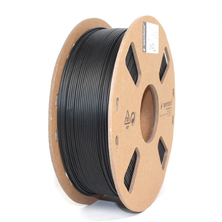 Filament imprimanta 3D, Gembird, 1.75-02-BK, 1kg, 1.75 mm, Negru