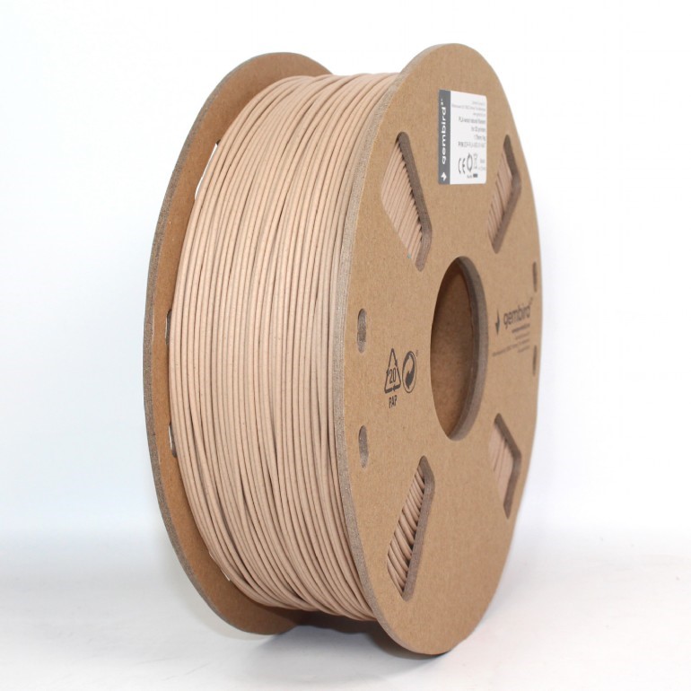 FILAMENT GEMBIRD pt. imprimanta 3d, PLA, 1.75mm diamentru, 1Kg / bobina, aprox. 355m, topire 190-220 grC, wood natural, „3DP-PLA-WD-01-NAT”