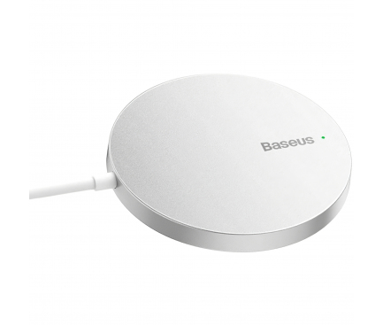 Incarcator wireless magnetic, Baseus,15W, argintiu