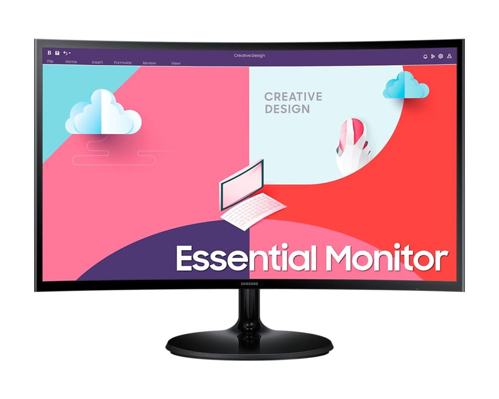 Monitor Curbat LED VA Samsung Essential S36C 24″, Full HD (1920×1080), 75Hz, 4ms, AMD FreeSync™, VGA, HDMI, negru