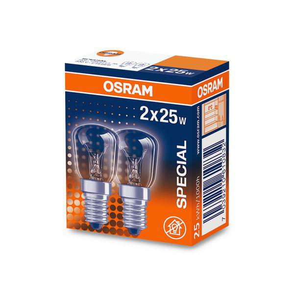2 Becuri incandescente pentru cuptor Osram T26, E14, 25W, 160