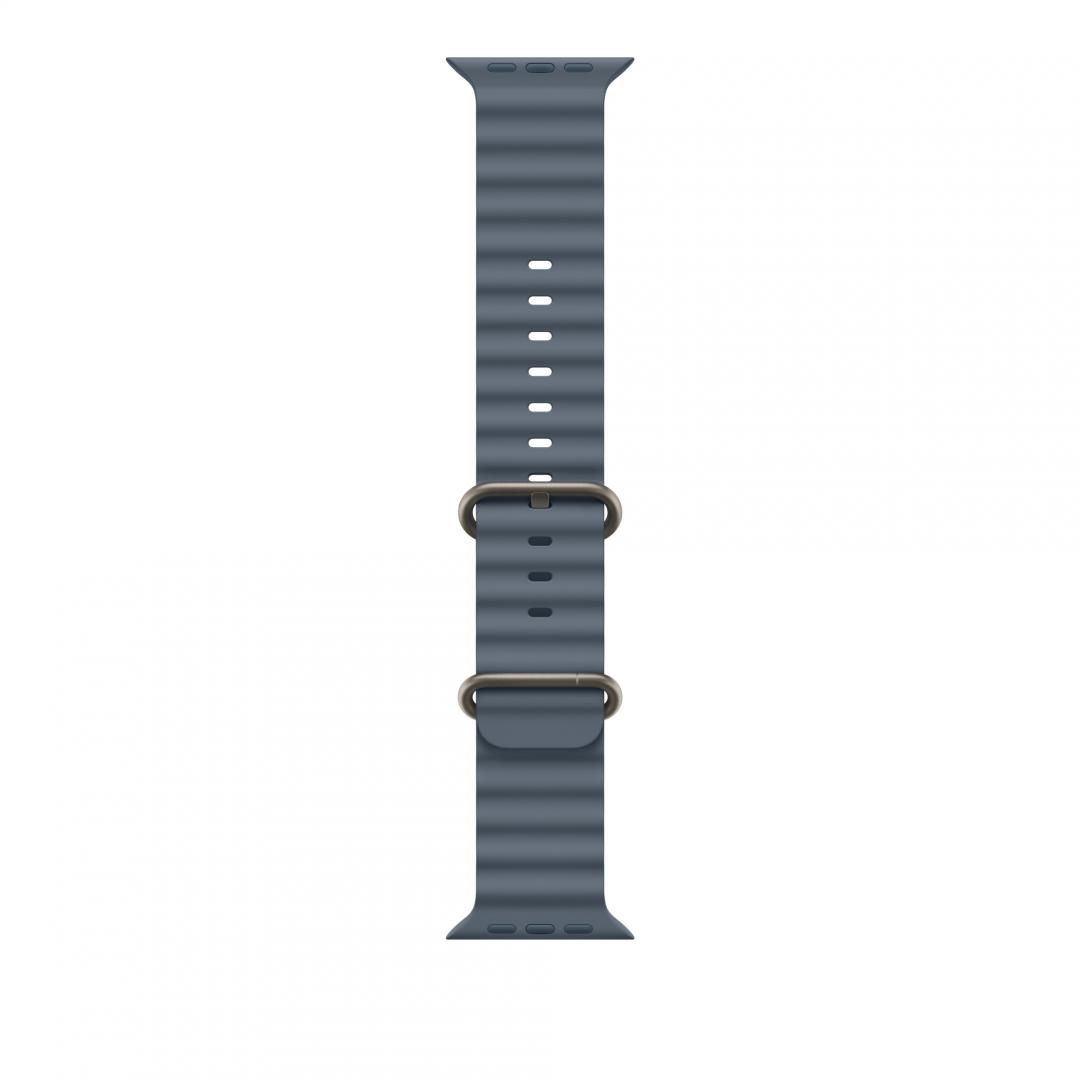 Curea pentru Apple Watch 49mm, Anchor Blue Ocean Band Extension - Natural Titanium Finish 1 Curea pentru Apple Watch 49mm, Anchor Blue Ocean Band Extension - Natural Titanium Finish