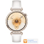 Smartwatch Huawei Watch GT 6, 41MM, Gold Stainless Steel Case, White Composite Leather Strap