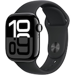 Apple Watch 10 GPS, Carcasa Jet Black Aluminium 42mm, Black Sport Band – S/M
