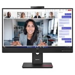 Monitor IPS LED Lenovo ThinkVision T27QD-4v 27″, QHD 2560×1440, HDMI, DisplayPort, Pivot, 120 Hz, 4 ms, Webcam, Boxe integrate Negru