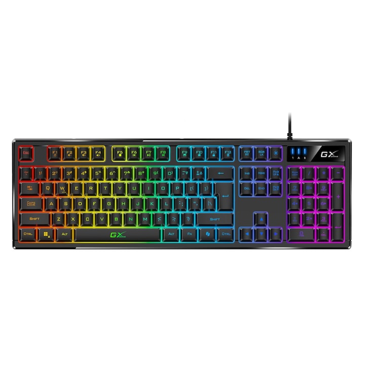 TASTATURA Genius „Scorpion K7”, USB, cu fir, mecanica, de gaming, 7 culori RGB, taste programabile, anti-ghosting, 104 taste, negru, „31310054400” (timbru verde 0.8 lei)