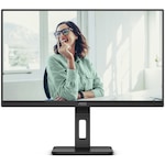 Monitor AOC, 23.8″, IPS, FHD, 75Hz, 4ms, FlickerFree, Boxe 2W x 2, HA, Pivot, HDMI, DisplayPort, DaisyChain, USB, hub, USC-C, RJ45, 24P3CV, Negru