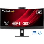 Monitor LED ViewSonic VG3457CV, 100Hz, UWQHD, USB-C, HDMI, DisplayPort, RJ45, Webcam, Negru