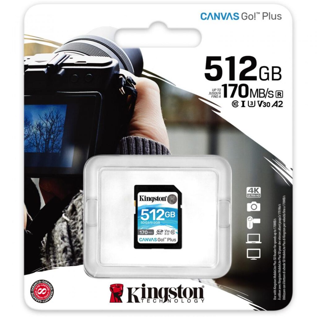 Card de memorie SD Kingston Canvas GO Plus, 512GB, Clasa 10, UHS-I