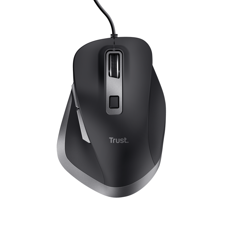 Mouse Trust Fyda, ergonomic, USB, Negru/Gri