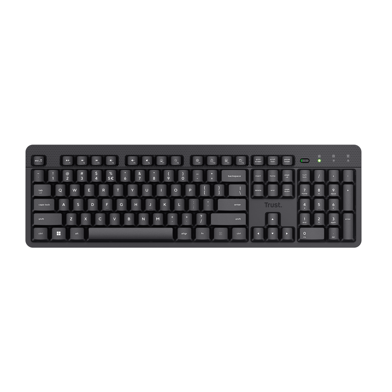 Tastatura Wireless Silentioasa Trust ODY V2, rezistenta la scurgeri, Negru